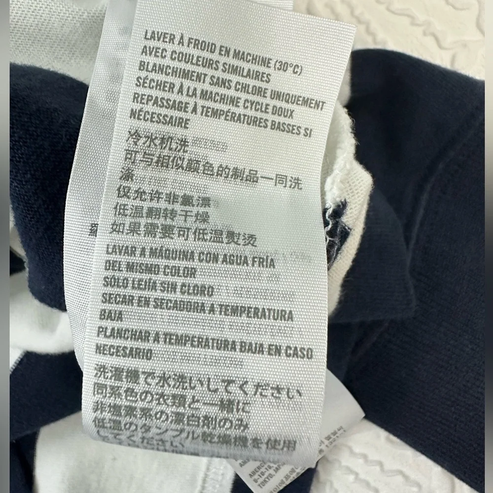 Abercrombie & Fitch Blue and White Long Sleeve Tee - Picture 7 of 8